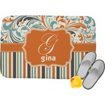 Orange Blue Swirls & Stripes Memory Foam Bath Mat - 24"x17" (Personalized)