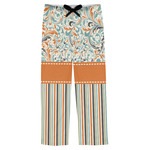 Orange Blue Swirls & Stripes Mens Pajama Pants - XS