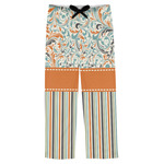 Orange Blue Swirls & Stripes Mens Pajama Pants - S