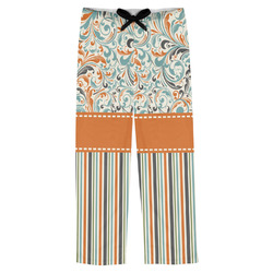 Orange Blue Swirls & Stripes Mens Pajama Pants