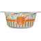 Orange Blue Swirls & Stripes Metal Pet Bowl - White Label - Medium - Main