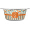 Orange Blue Swirls & Stripes Stainless Steel Dog Bowl - Medium (Personalized)