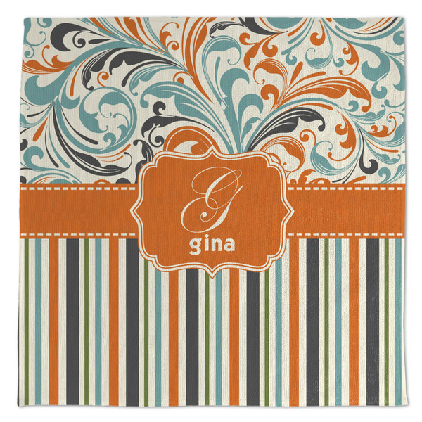 Orange Blue Swirls & Stripes Microfiber Dish Rag - APPROVAL