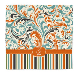 Orange Blue Swirls & Stripes Microfiber Dish Rag (Personalized)
