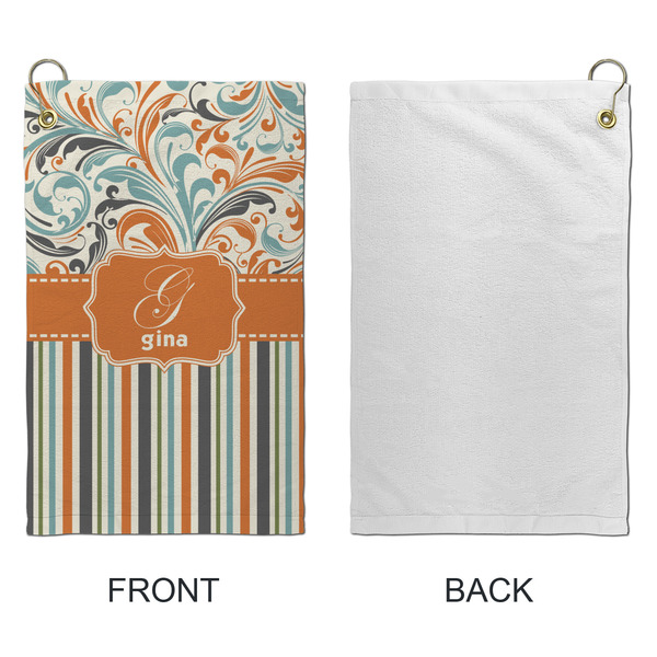 Orange Blue Swirls & Stripes Microfiber Golf Towels - Small - APPROVAL