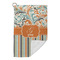 Orange Blue Swirls & Stripes Microfiber Golf Towels Small - FRONT FOLDED
