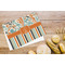 Orange Blue Swirls & Stripes Microfiber Kitchen Towel - LIFESTYLE