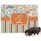 Orange Blue Swirls & Stripes Dog Blanket - Large (Personalized)