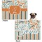 Orange Blue Swirls & Stripes Microfleece Dog Blanket - Regular - Front & Back