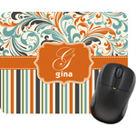 Orange Blue Swirls & Stripes Rectangular Mouse Pad (Personalized)