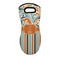 Orange Blue Swirls & Stripes Neoprene Oven Mitt - Single w/ Name and Initial