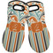 Orange Blue Swirls & Stripes Neoprene Oven Mitts - Set of 2 w/ Name and Initial