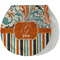 Orange Blue Swirls & Stripes Burp Pad - Velour w/ Name and Initial