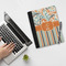 Orange Blue Swirls & Stripes Notebook Padfolio - LIFESTYLE (large)