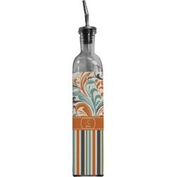 Orange Blue Swirls & Stripes Oil Dispenser Bottle (Personalized)