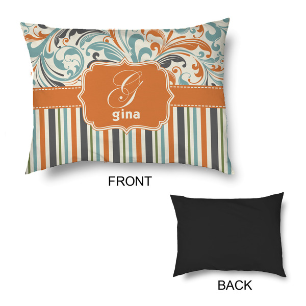 Orange Blue Swirls & Stripes Outdoor Dog Beds - Medium - APPROVAL