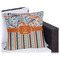Orange Blue Swirls & Stripes Outdoor Pillow - 18" (Personalized)