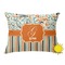 Orange Blue Swirls & Stripes Outdoor Throw Pillow (Rectangular - 12x16)