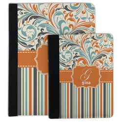 Orange Blue Swirls & Stripes Padfolio Clipboard (Personalized)