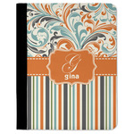 Orange Blue Swirls & Stripes Padfolio Clipboard (Personalized)