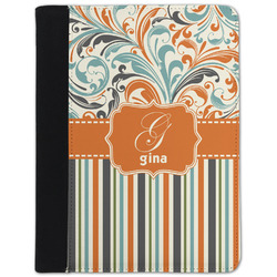Orange Blue Swirls & Stripes Padfolio Clipboard - Small (Personalized)