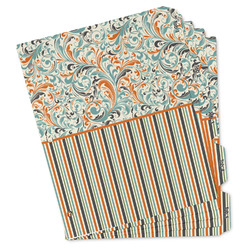 Orange Blue Swirls & Stripes Binder Tab Divider - Set of 5 (Personalized)