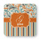 Orange Blue Swirls & Stripes Paper Coasters - Approval
