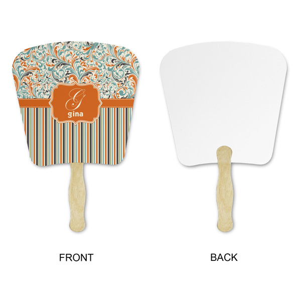 Orange Blue Swirls & Stripes Paper Fans - Approval