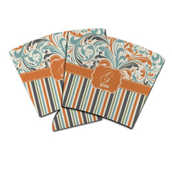 Orange Blue Swirls & Stripes Party Cup Sleeve (Personalized)