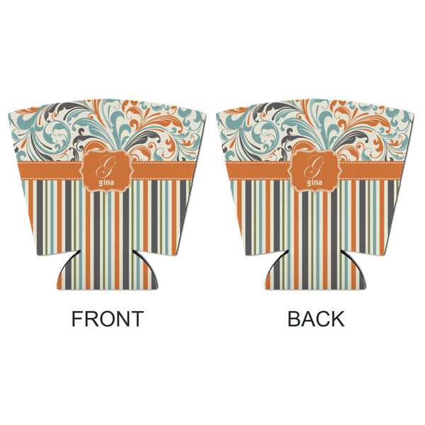 Orange Blue Swirls & Stripes Party Cup Sleeves - with bottom - APPROVAL