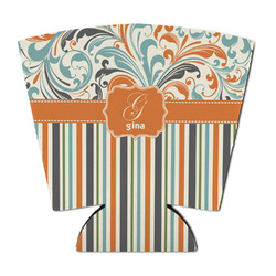 Orange Blue Swirls & Stripes Party Cup Sleeve - with Bottom (Personalized)