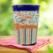 Orange Blue Swirls & Stripes Party Cup Sleeves - with bottom - Lifestyle