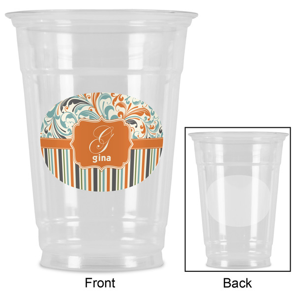 Orange Blue Swirls & Stripes Party Cups - 16oz - Approval