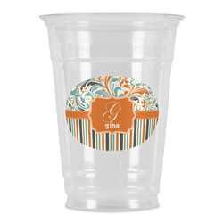 Orange Blue Swirls & Stripes Party Cups - 16oz (Personalized)