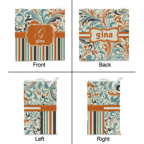 Orange Blue Swirls & Stripes Party Favor Gift Bag - Gloss - Approval