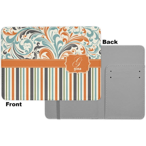 Orange Blue Swirls & Stripes Passport Holder - Apvl