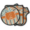 Orange Blue Swirls & Stripes Iron on Patches (Personalized)