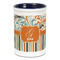 Orange Blue Swirls & Stripes Ceramic Pencil Holders - Blue