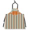 Orange Blue Swirls & Stripes Apron Without Pockets w/ Name and Initial