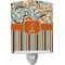 Orange Blue Swirls & Stripes Ceramic Night Light (Personalized)