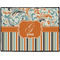 Orange Blue Swirls & Stripes Door Mat (Personalized)