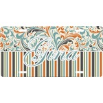 Orange Blue Swirls & Stripes Front License Plate (Personalized)