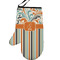 Orange Blue Swirls & Stripes Left Oven Mitt (Personalized)