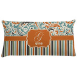 Orange Blue Swirls & Stripes Pillow Case - King (Personalized)