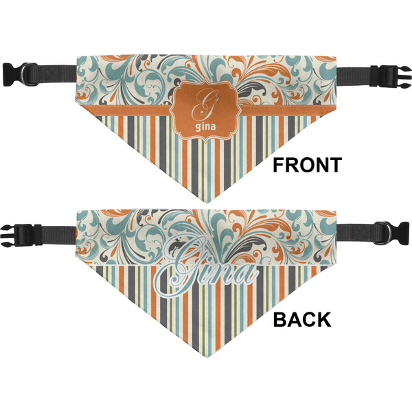 Orange Blue Swirls & Stripes Pet Bandana Approval