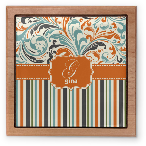 Orange Blue Swirls & Stripes Pet Urn - Apvl