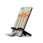 Orange Blue Swirls & Stripes Cell Phone Stand (Small) (Personalized)