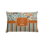 Orange Blue Swirls & Stripes Pillow Case - Standard (Personalized)