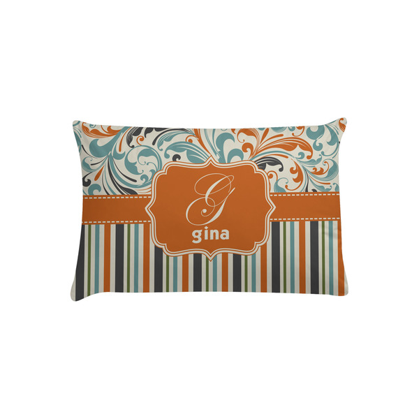 Custom Orange Blue Swirls & Stripes Pillow Case - Toddler (Personalized)