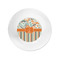 Orange Blue Swirls & Stripes Plastic Party Appetizer & Dessert Plates - Approval